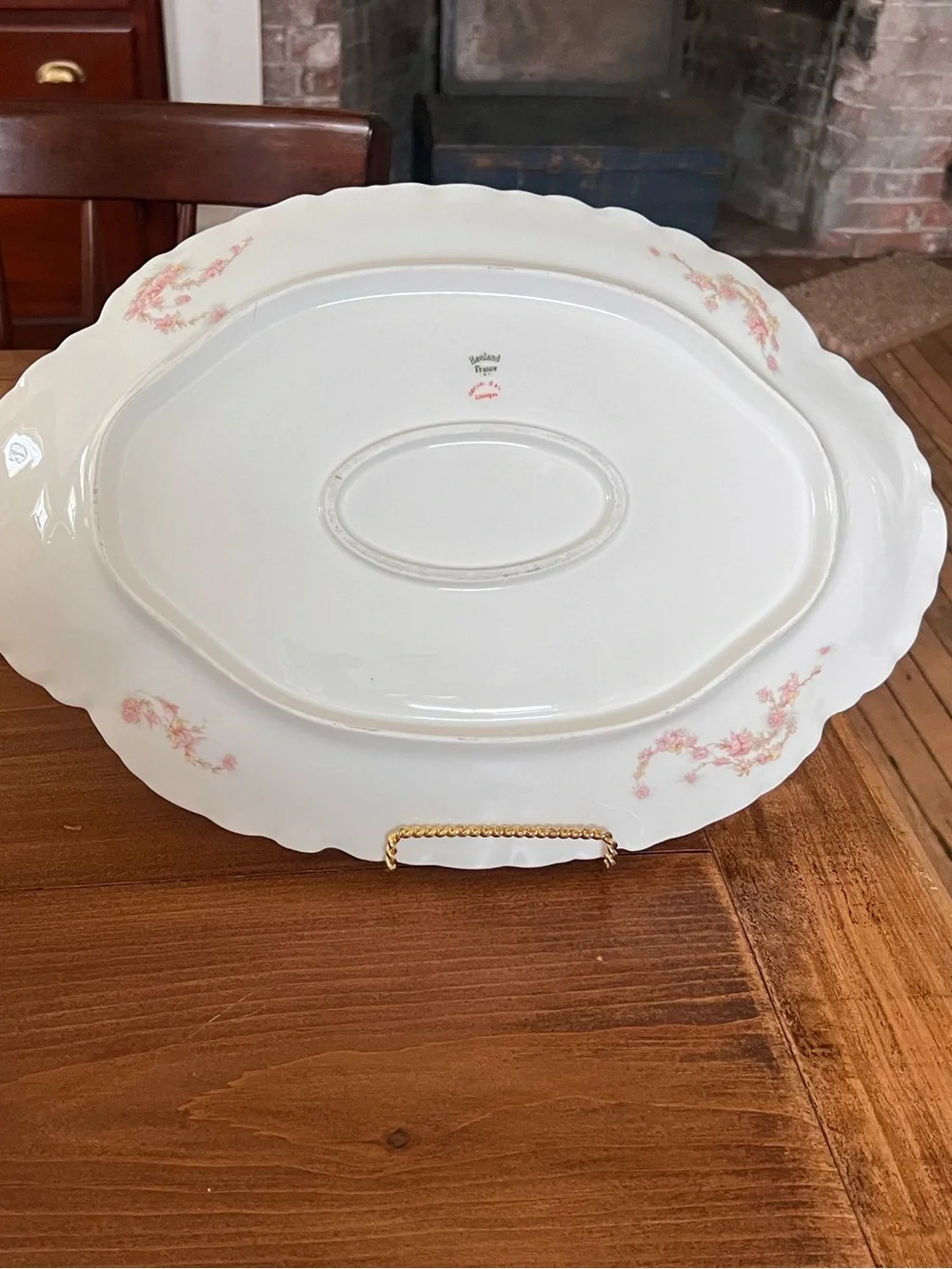 Haviland Limoges Porcelain Schleiger ?525 Pink Gold Floral 16” Platter